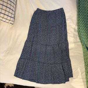Brandy Melville Blue Maxi Skirt with tiny white flowers